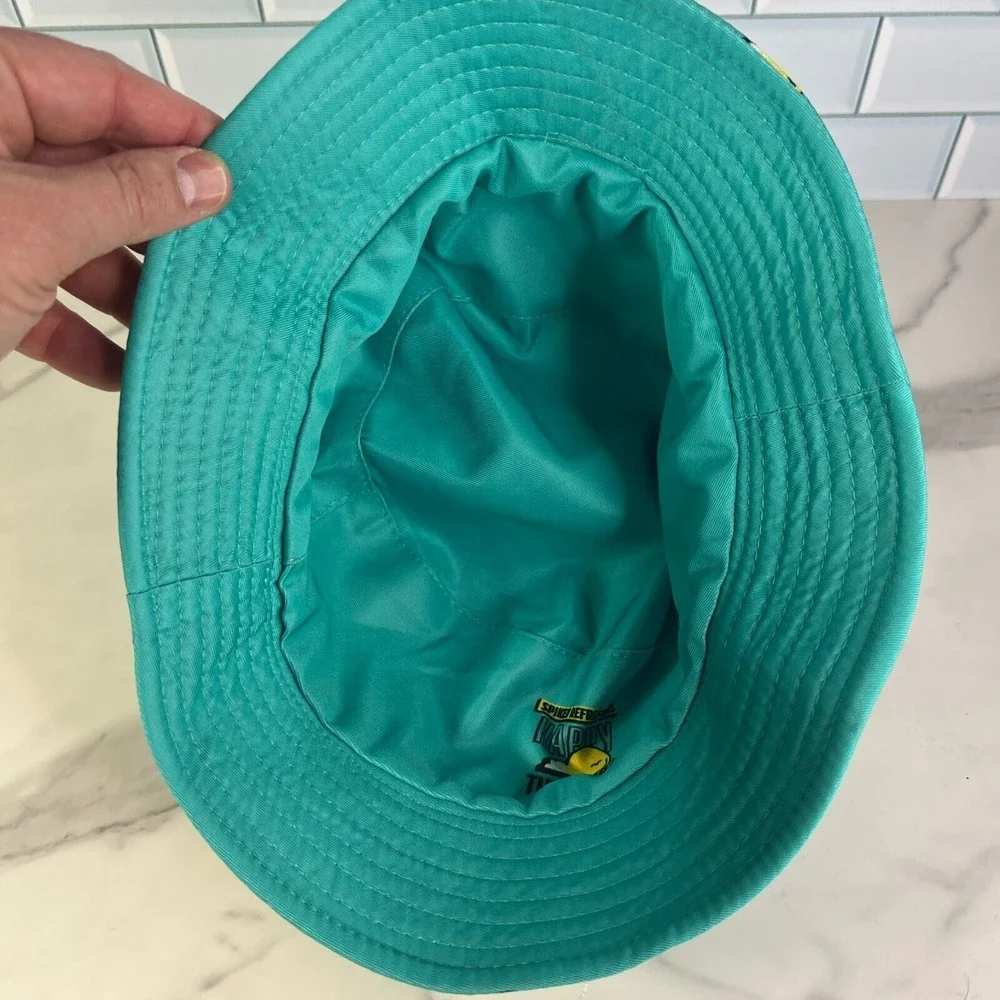Happy Thursday Bucket Hat With Yellow Bird Pattern‎ Geometric